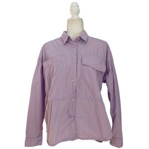 Chloe’ Stora Paris Poplin Cotton Lilac Button Front Blouse Long Sleeve